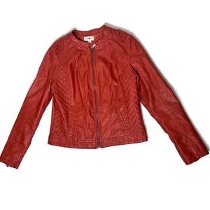 CATO Vegan Leather Red Motorcycle Riding Jacket